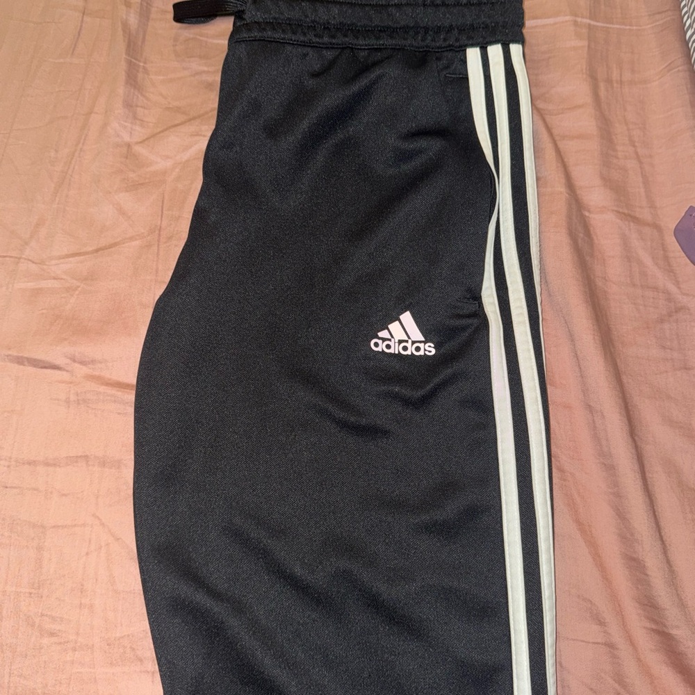 Adidas Black Sweatpants with Signature Stripes